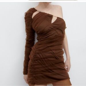 Brown Zara Tulle Dress NWT